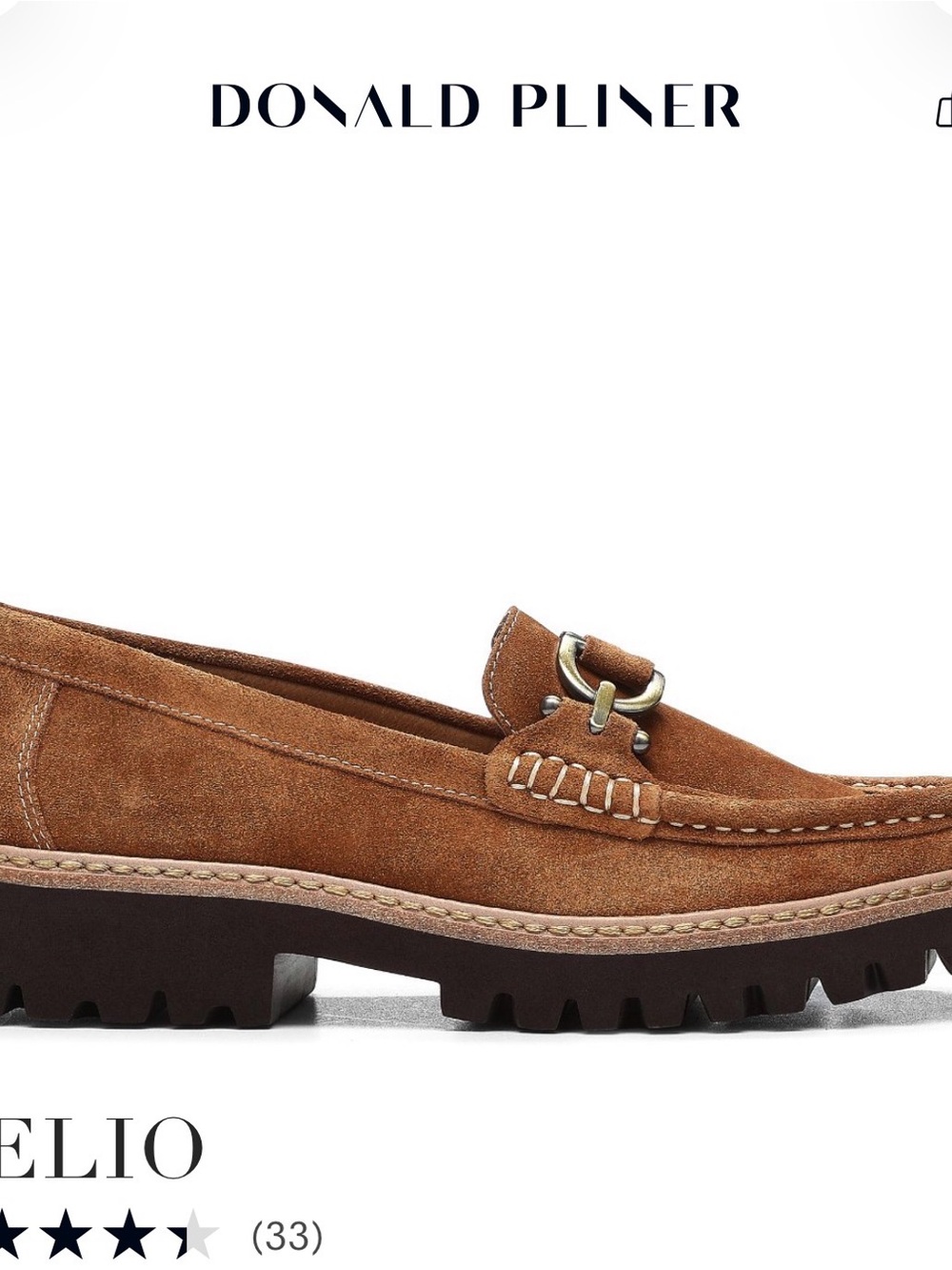 Donald J. Pliner Tan Suede Lug-Sole Bit Loafers